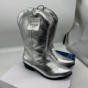 Arizona Jean Co Womens Western Heel Booties Maybrook Silver Boots Size 7M